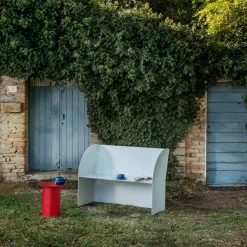 Panchina da esterno in alluminio Coimbra 02 Azzurro