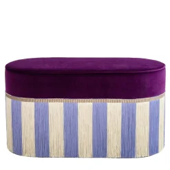 Panchina geometrica Couture Riga ovale viola e lilla