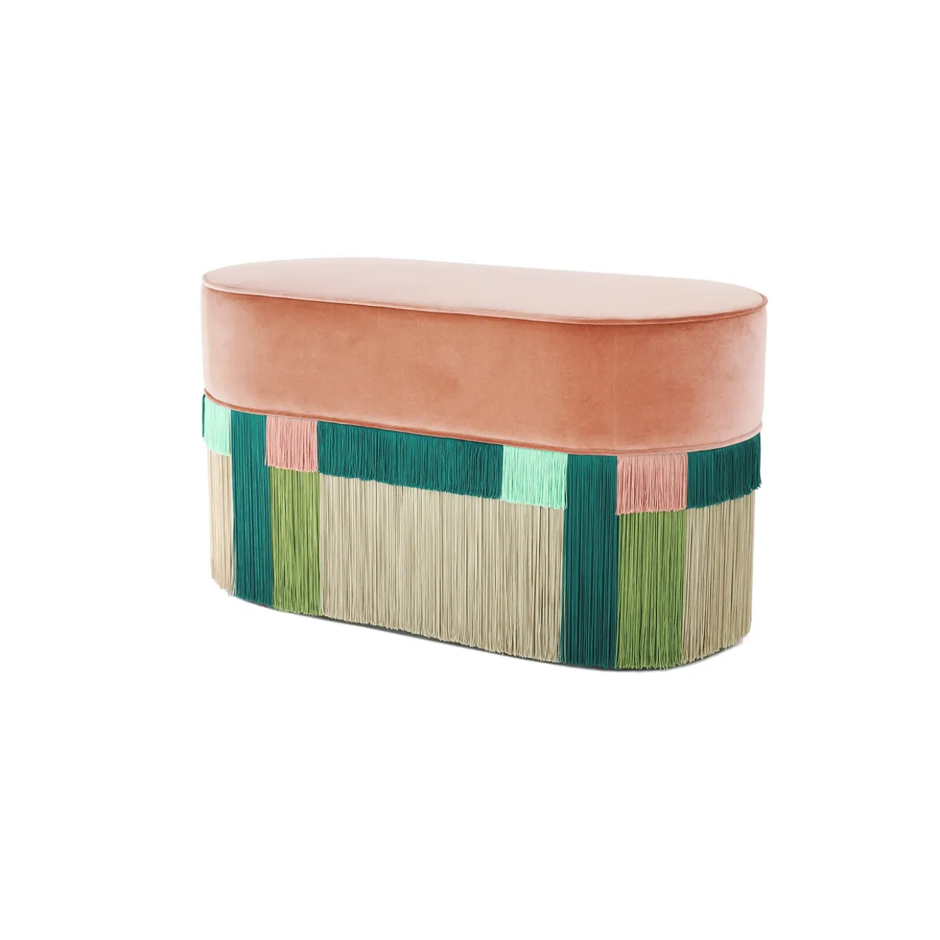 Panchina geometrica Wien Couture rosa e verde