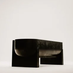 Panchina in bronzo AR12 Geometrica con Cuscino in Lino