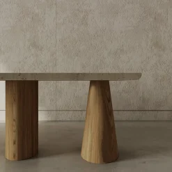 Panchina in rovere e marmo Atrani