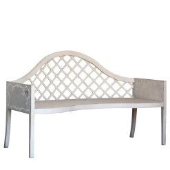 Panchina Lavaredo Settee Textural White and Tulips Decors