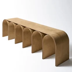 Panchina Nabuk Arch in pelle beige