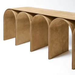 Panchina Nabuk Arch in pelle beige