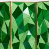 Paravento Fractal verde in vetro