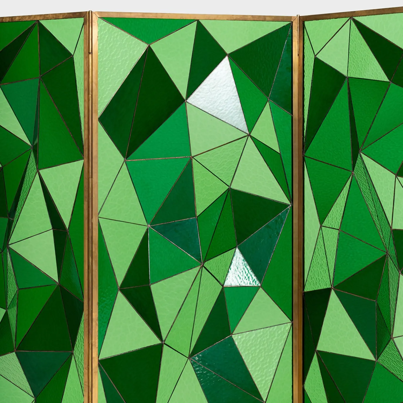 Paravento Fractal verde in vetro