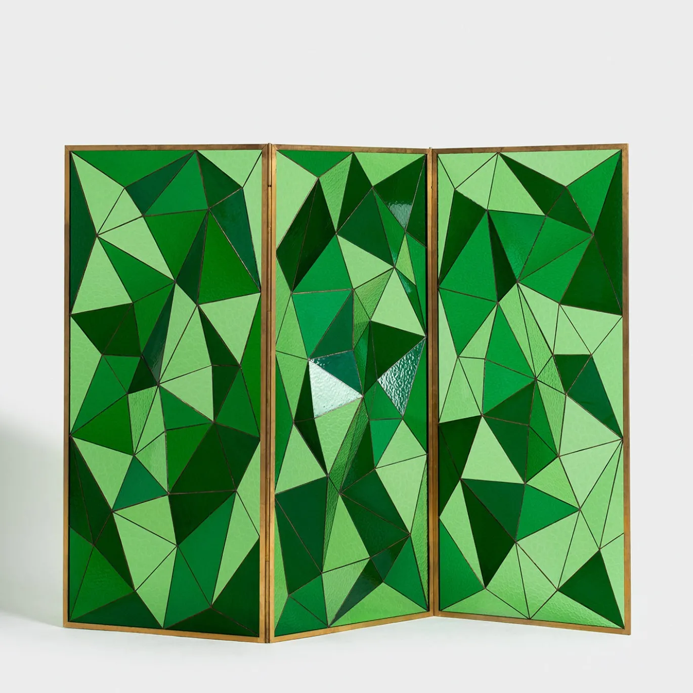 Paravento Fractal verde in vetro