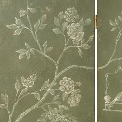 Paravento Moro Verde Scuro con Motivo Chinoiserie
