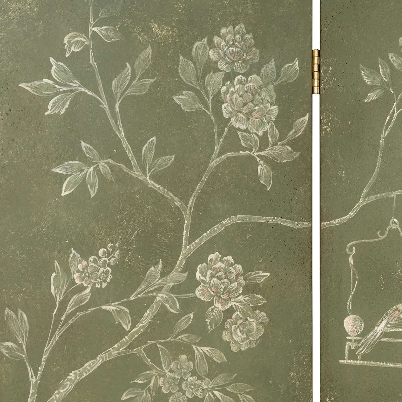 Paravento Moro Verde Scuro con Motivo Chinoiserie