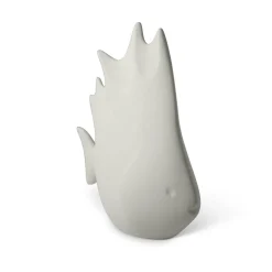 Pesce tropicale grande in ceramica grigio