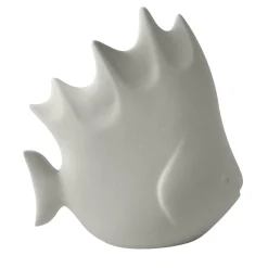 Pesce tropicale grande in ceramica grigio