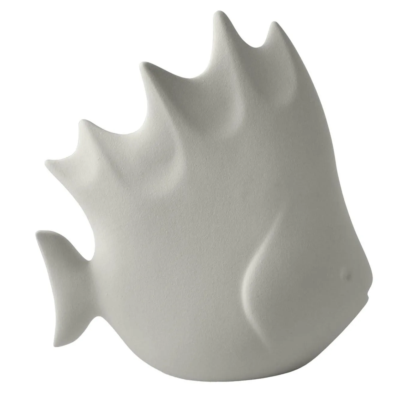 Pesce tropicale grande in ceramica grigio