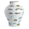 Pesci Piccolo Vaso in porcellana ad anfora con pesci H23Cm