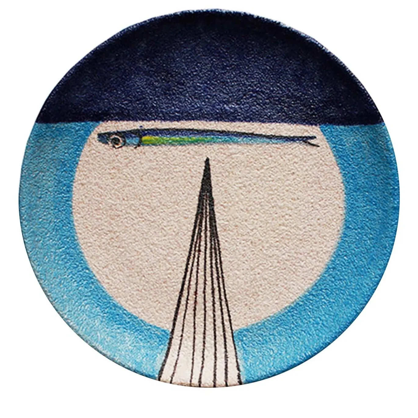Piatto Decorativo da Parete Alici in Ceramica Blu