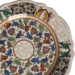 Piatto Decorativo in Ceramica Policroma con Motivo Floreale #4