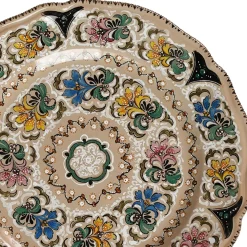 Piatto Decorativo in Ceramica Policroma con Motivo Floreale #3