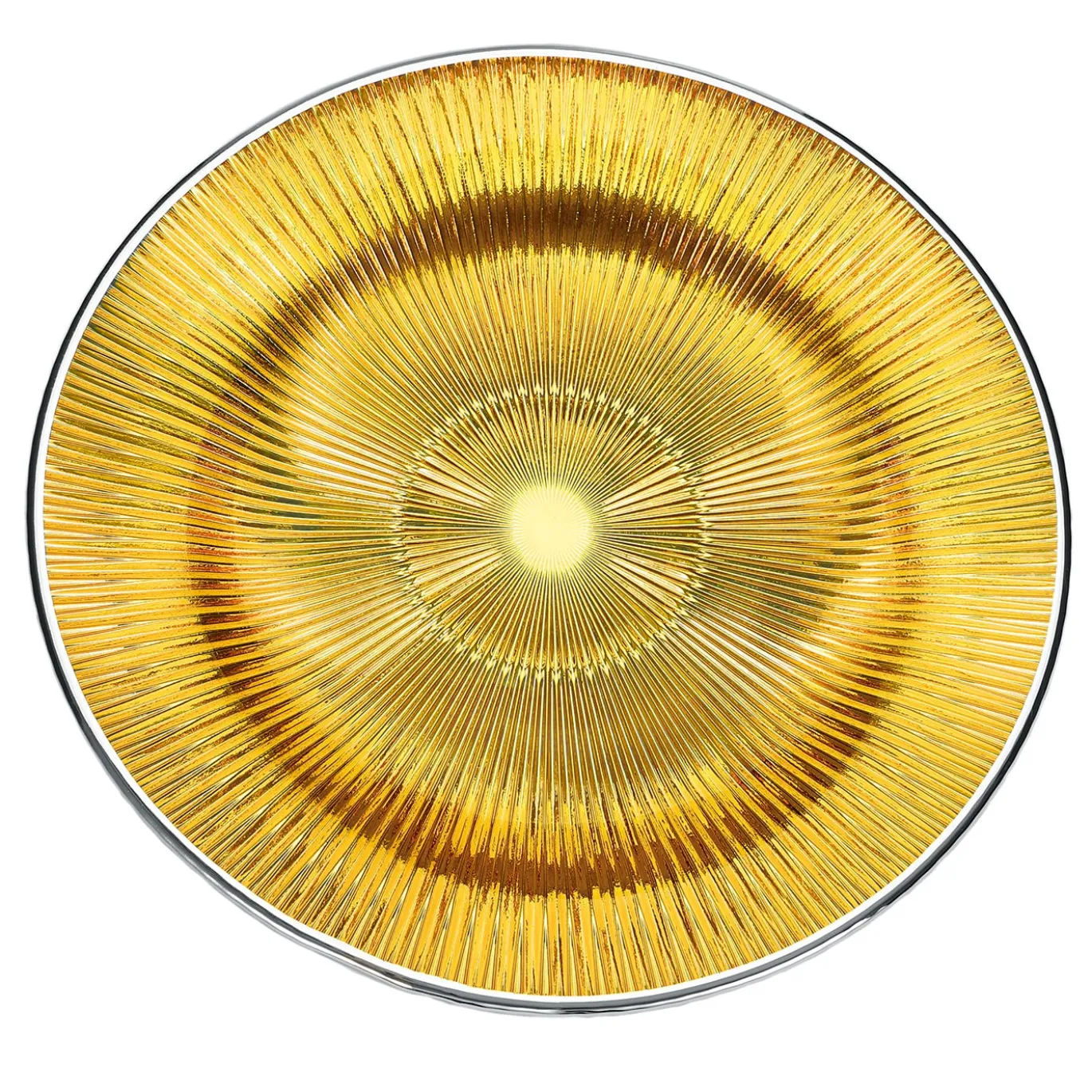 Piatto Decorativo in Vetro Oro Lirica