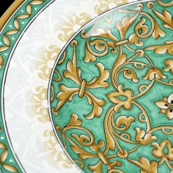 Piatto Decorativo Rotondo Aquamarine Damask