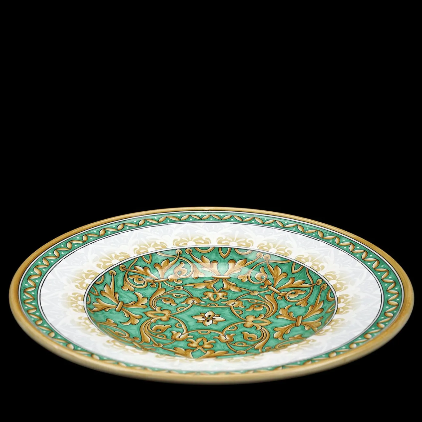 Piatto Decorativo Rotondo Aquamarine Damask