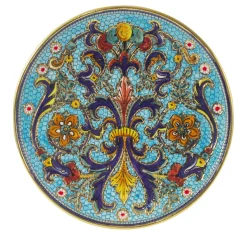Piatto rotondo blu mosaico