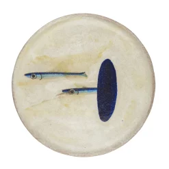 Piatto Segni Due Pesci in Ceramica