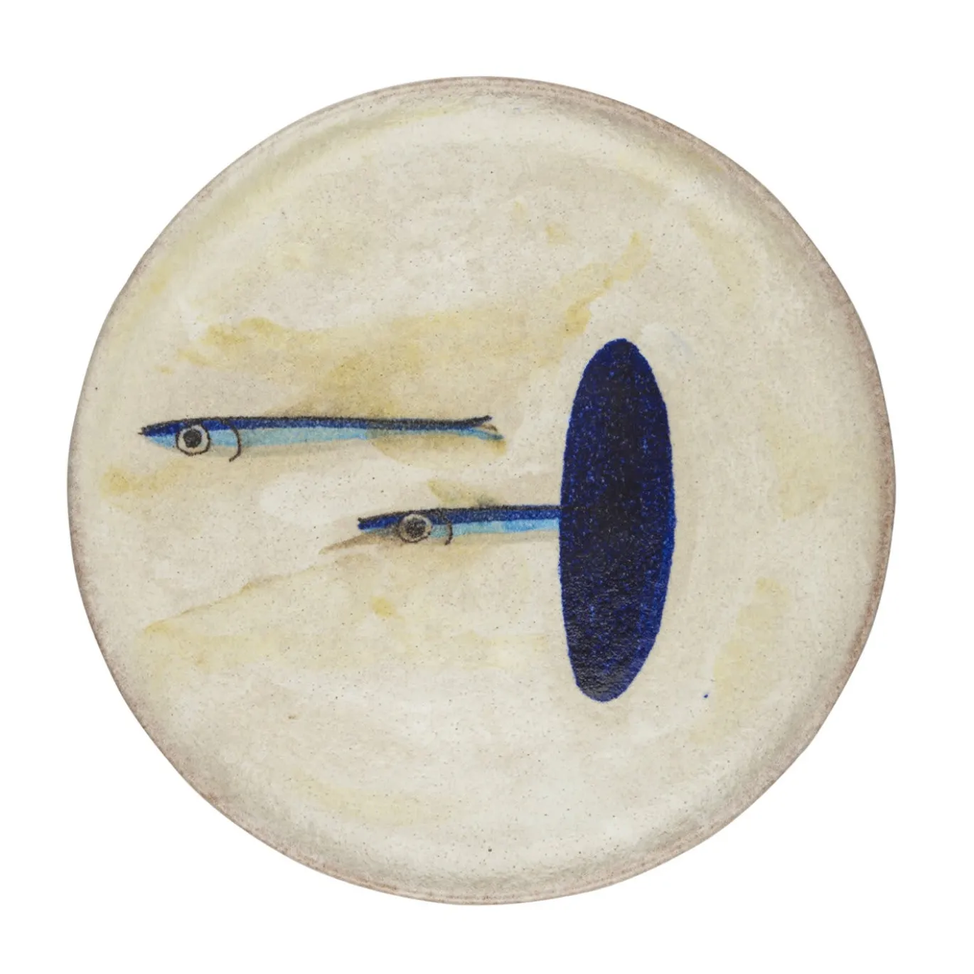 Piatto Segni Due Pesci in Ceramica