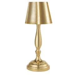 Piccola Lampada da Tavolo Classic a LED Ricaricabile in Oro Lucido