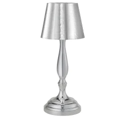 Piccola lampada da tavolo classic a LED ricaricabile in argento lucido