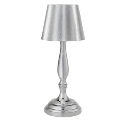 Piccola Lampada da tavolo Classic a LED ricaricabile in argento satinato
