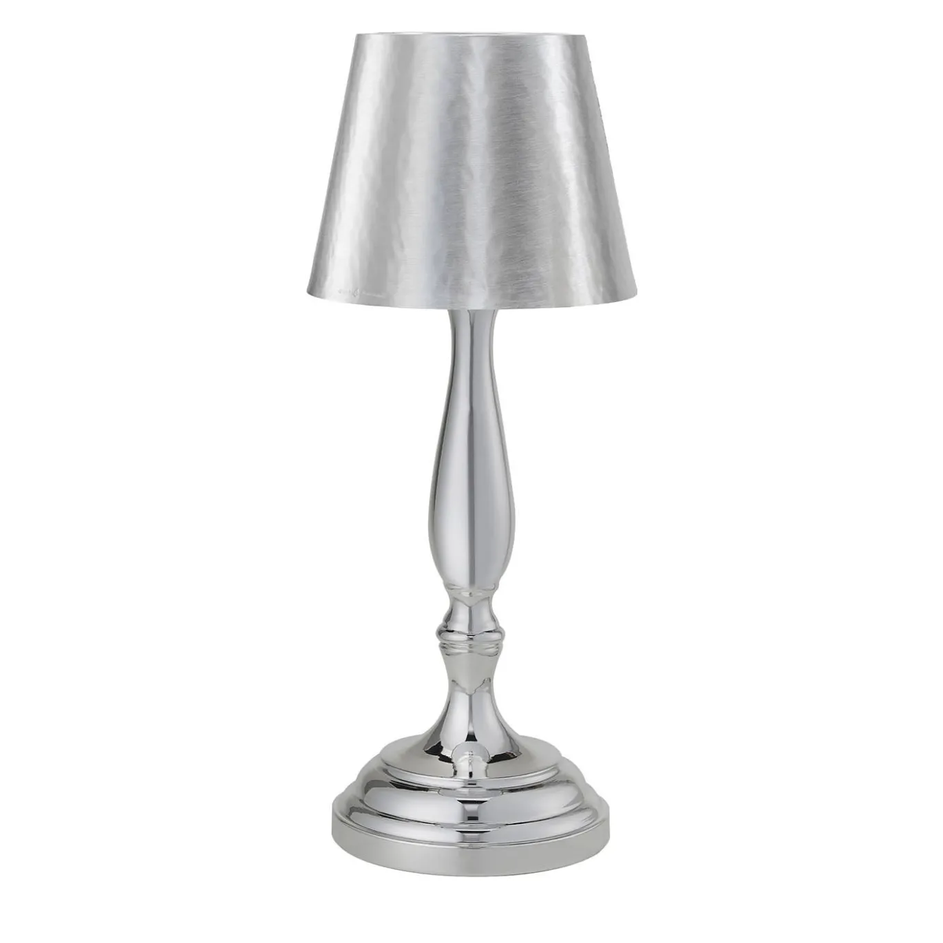 Piccola Lampada da tavolo Classic a LED ricaricabile in argento satinato