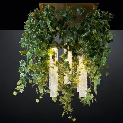 Piccolo lampadario Flower Power con edera