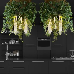 Piccolo lampadario Flower Power con edera