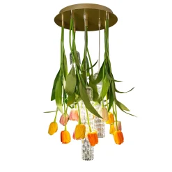 Piccolo lampadario rotondo Flower Power Tulip