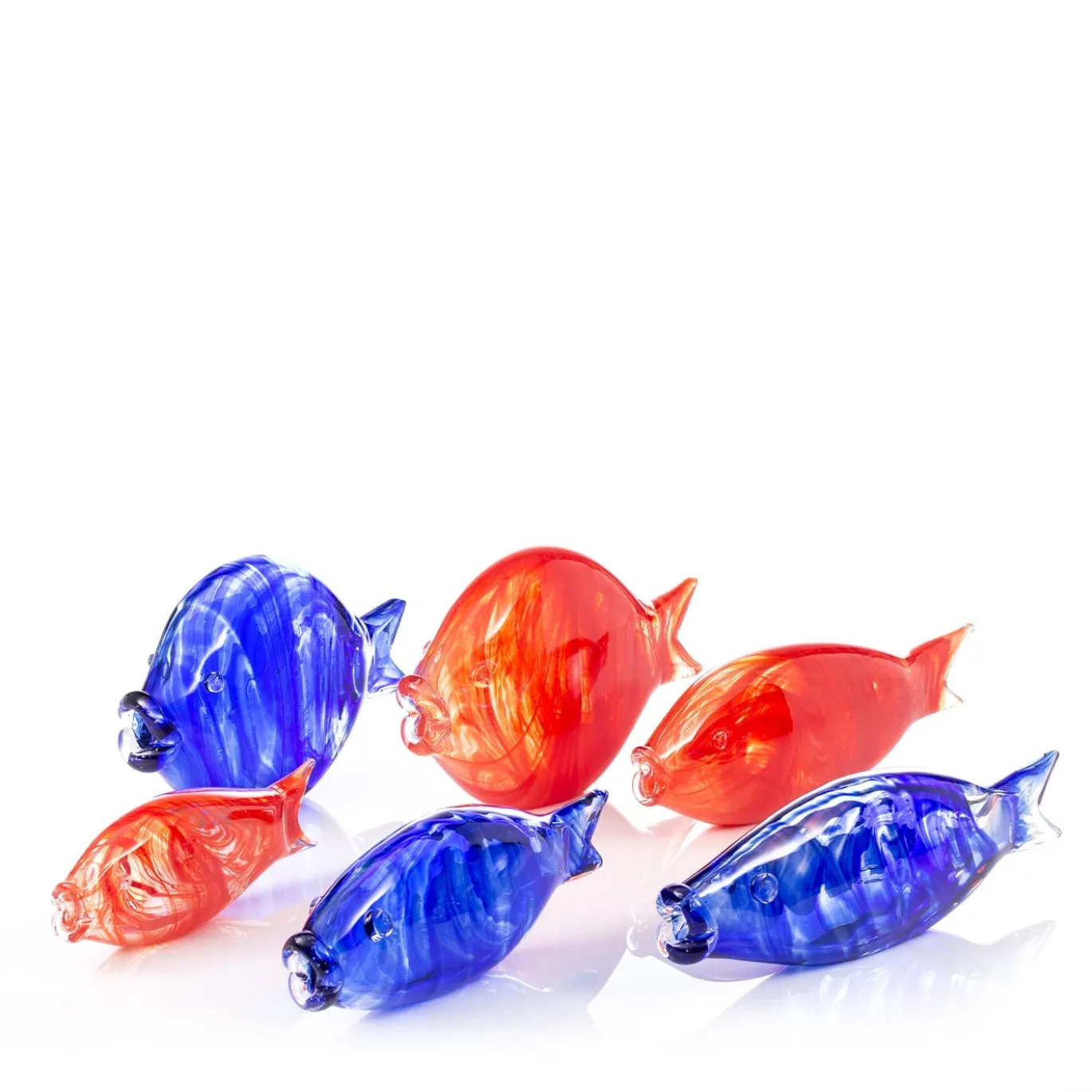 Piccolo pesce blu in vetro di Murano