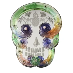 Piccolo specchio Pop Skull verde e viola di Bradley Theodore