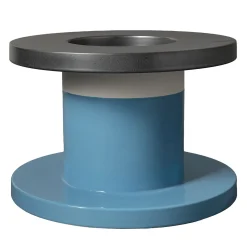 Piccolo vaso rotondo turchese di Ettore Sottsass