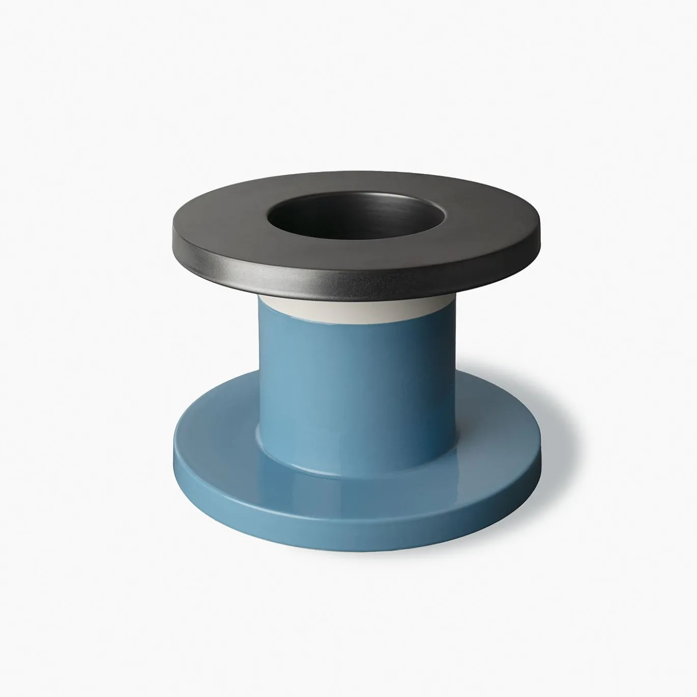 Piccolo vaso rotondo turchese di Ettore Sottsass