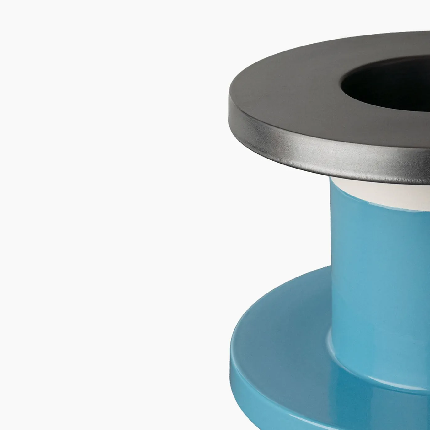 Piccolo vaso rotondo turchese di Ettore Sottsass
