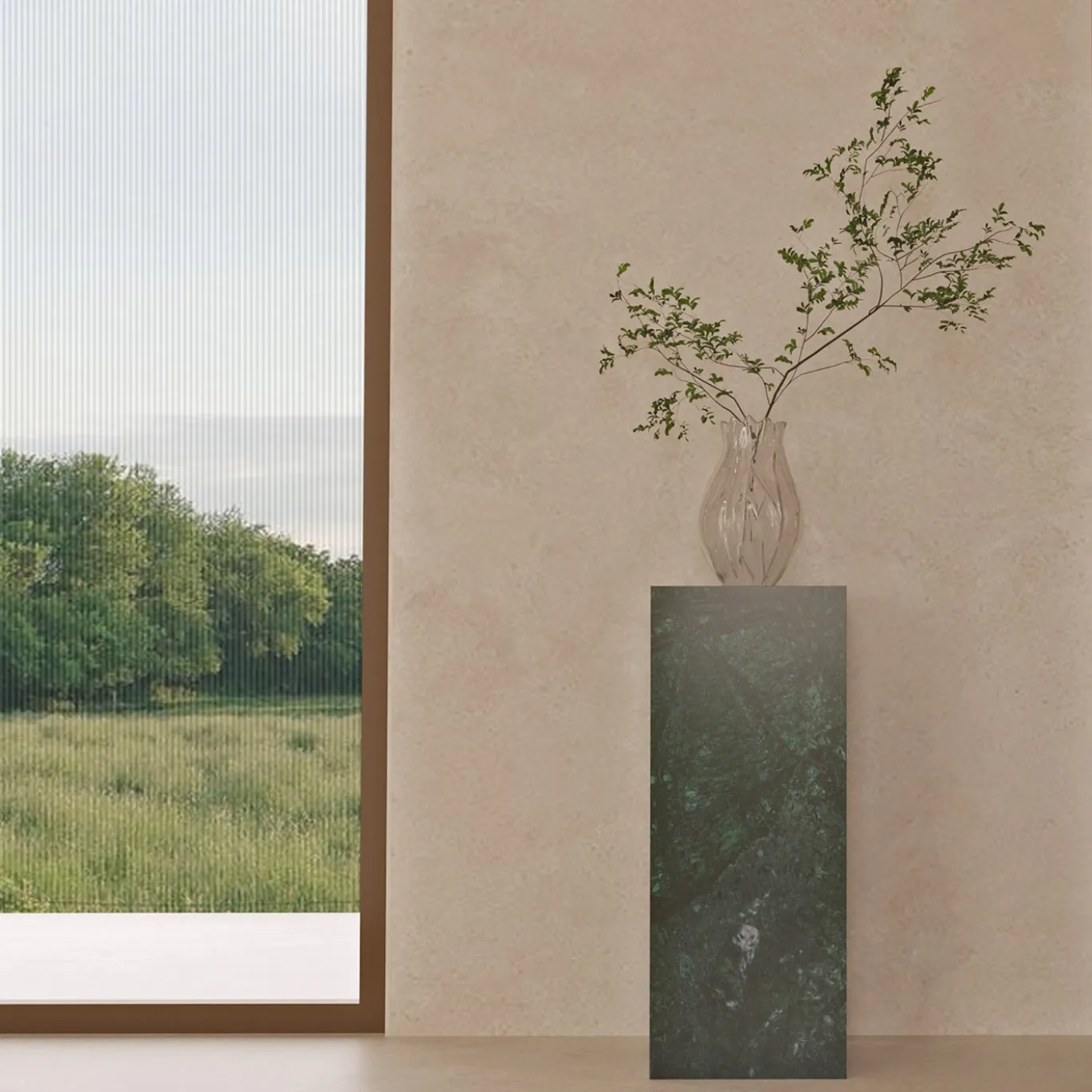 Piedistallo Bloc in Marmo Verde Guatemala by Martage Collection