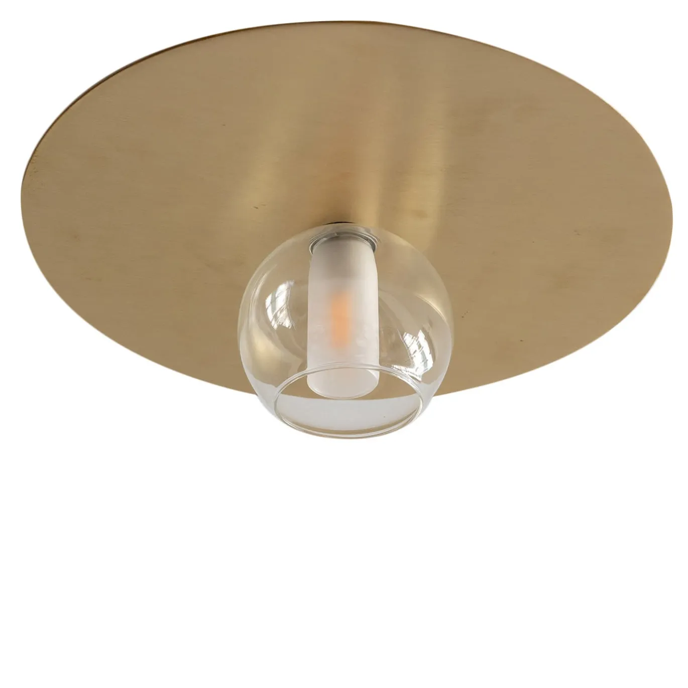 Plafoniera Circolare Dishy in Ottone con Finitura Dorata