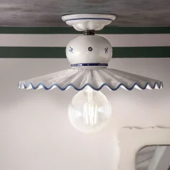 Plafoniera Roma C376 in Ceramica Bianca