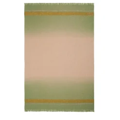 Plaid in lana merino dipinto a mano verde sfumato