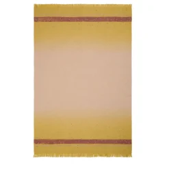 Plaid in lana merino dipinto a mano giallo sfumato