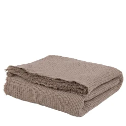 Plaid Intrecci in cotone color nocciola