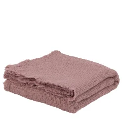 Plaid Intrecci in cotone rosa