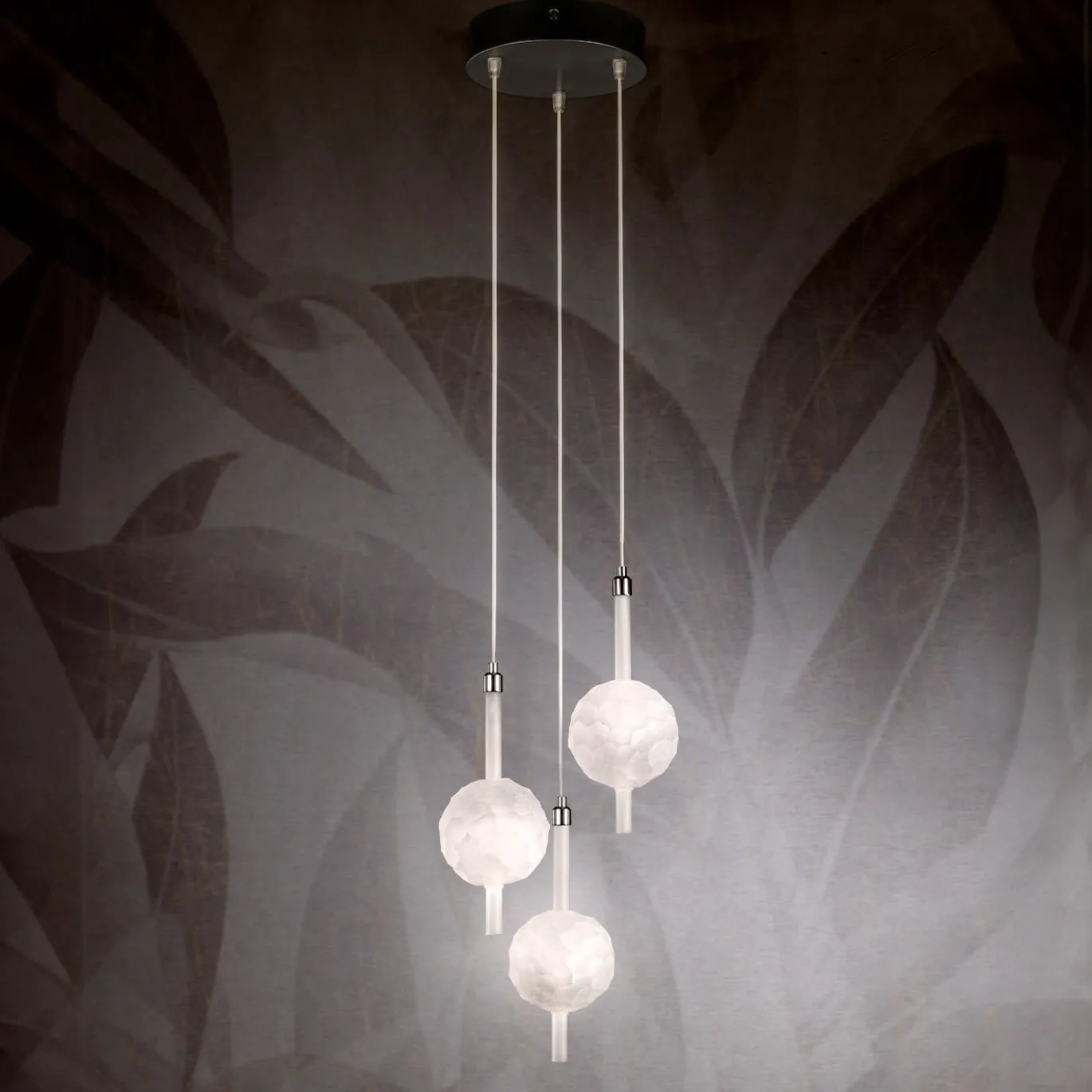 21544/PLF-4 Lampadario a 3 luci in argento