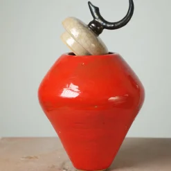 Poiché con coperchio in ceramica rossa di San Sepolcro della Small Collection