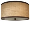 Polaris Lampada da Soffitto Paralume in Rafia Beige con Dettagli in Ottone