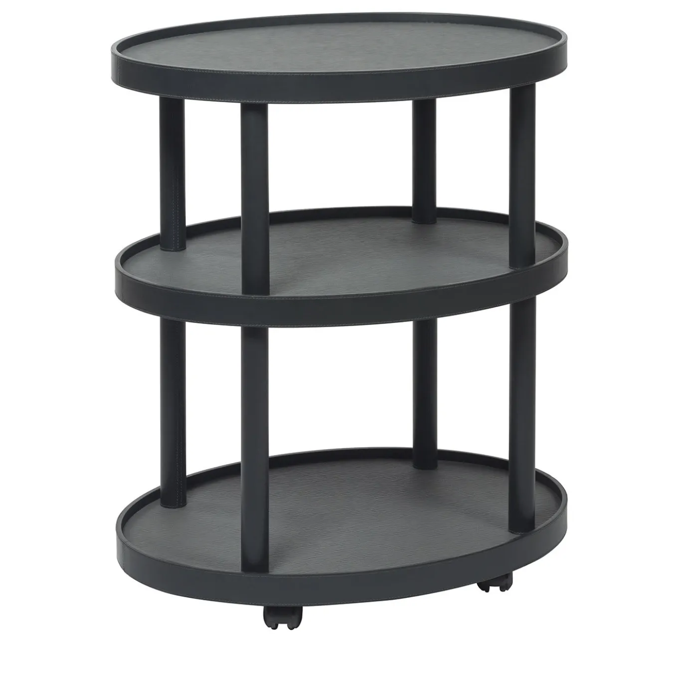 Polo Trolley Tavolo ovale a 3 piani nero