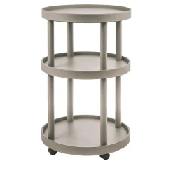 Polo Trolley Tavolo rotondo beige a 3 piani